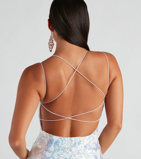 Karina Formal Sequin Cross-Back Mini Dress - Image 4