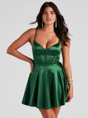 Macie Satin Corset Party Dress