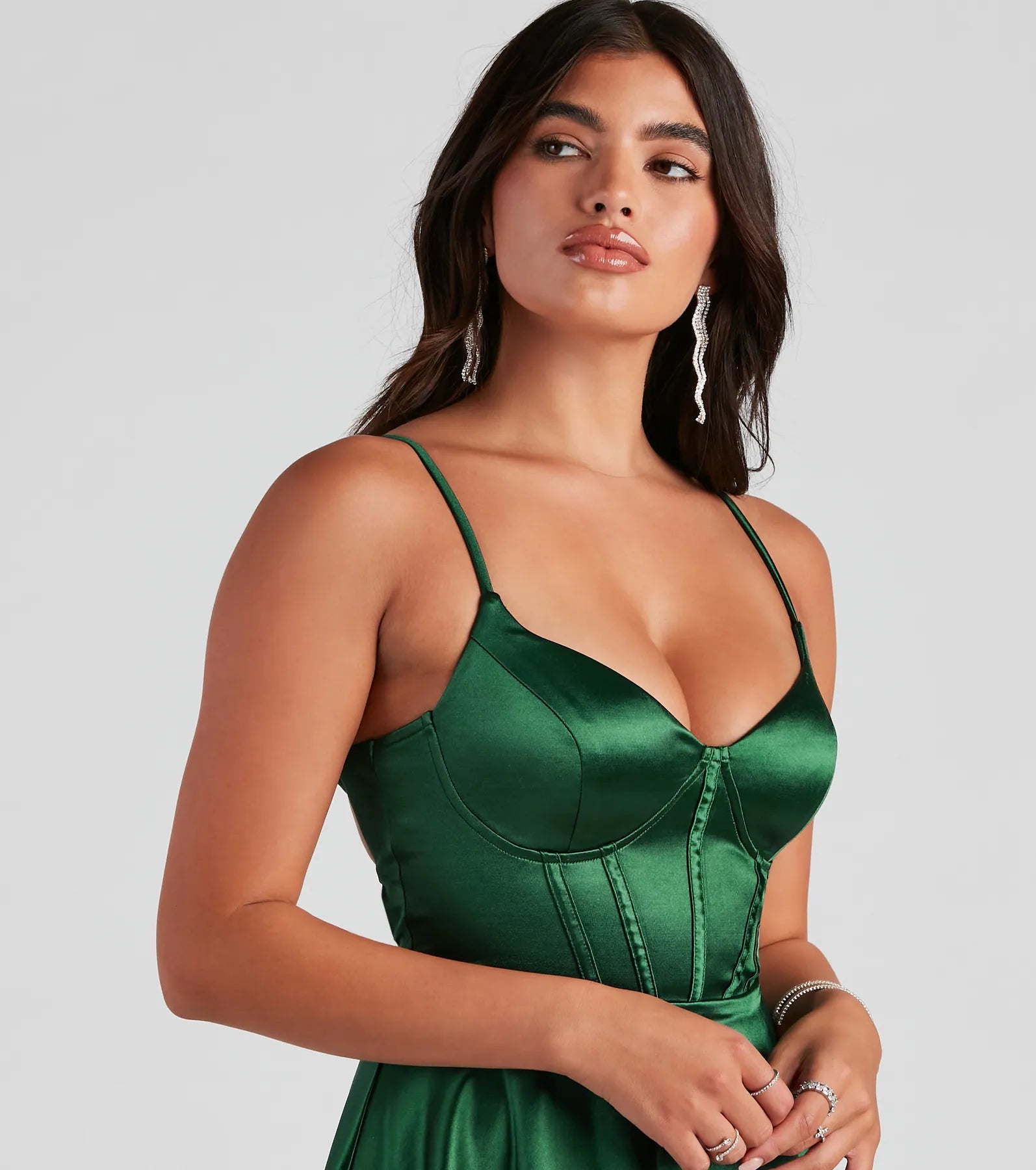 Macie Satin Corset Party Dress - Image 4