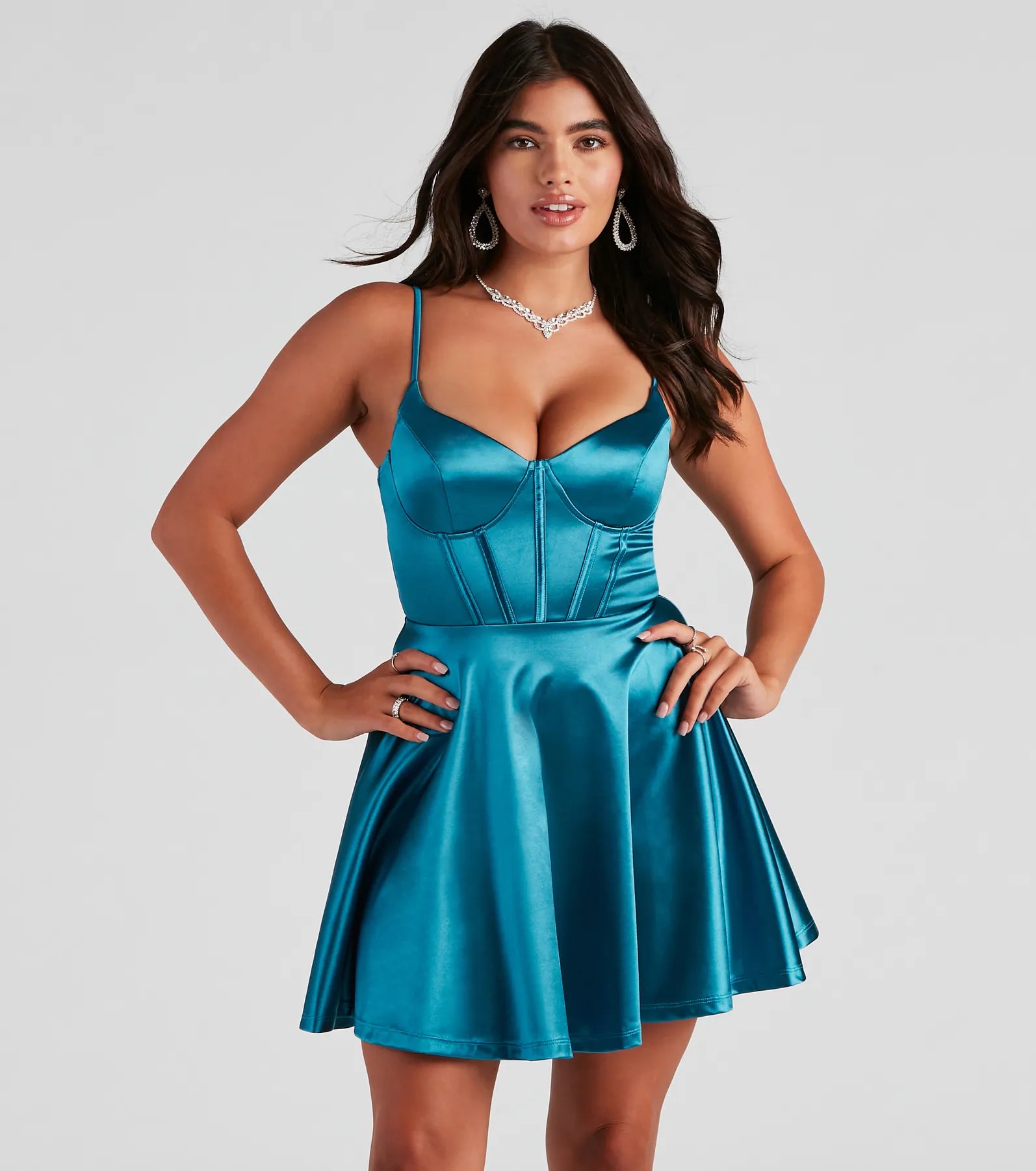 Macie Satin Corset Party Dress - Image 5