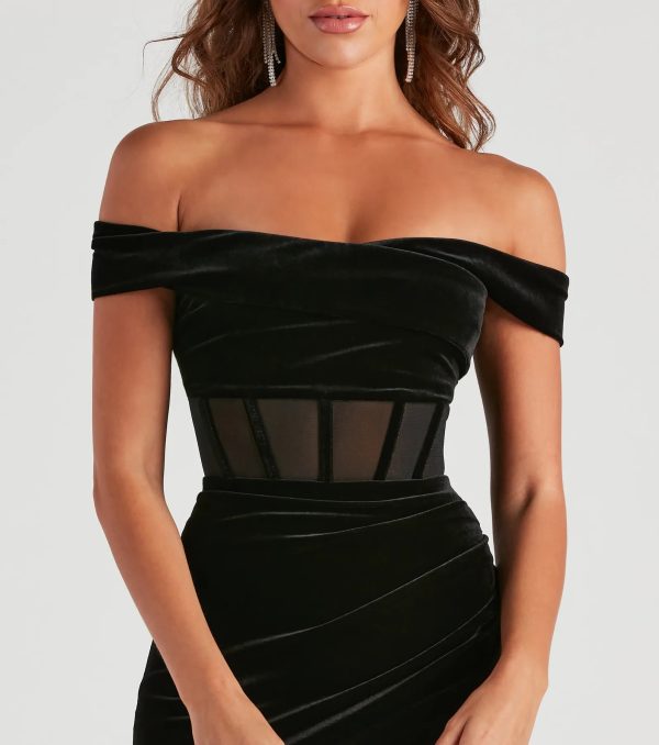 Marla Velvet Corset Illusion Dress - Image 4