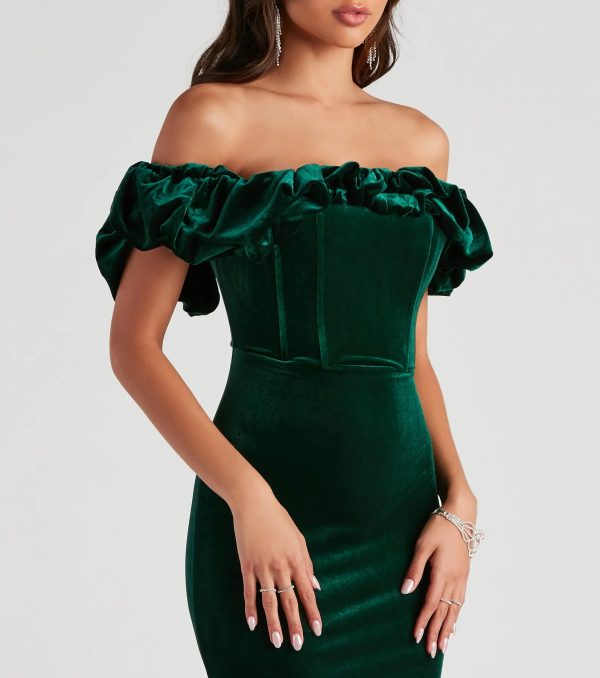 Beth Velvet Ruffle Party Dress - Image 4