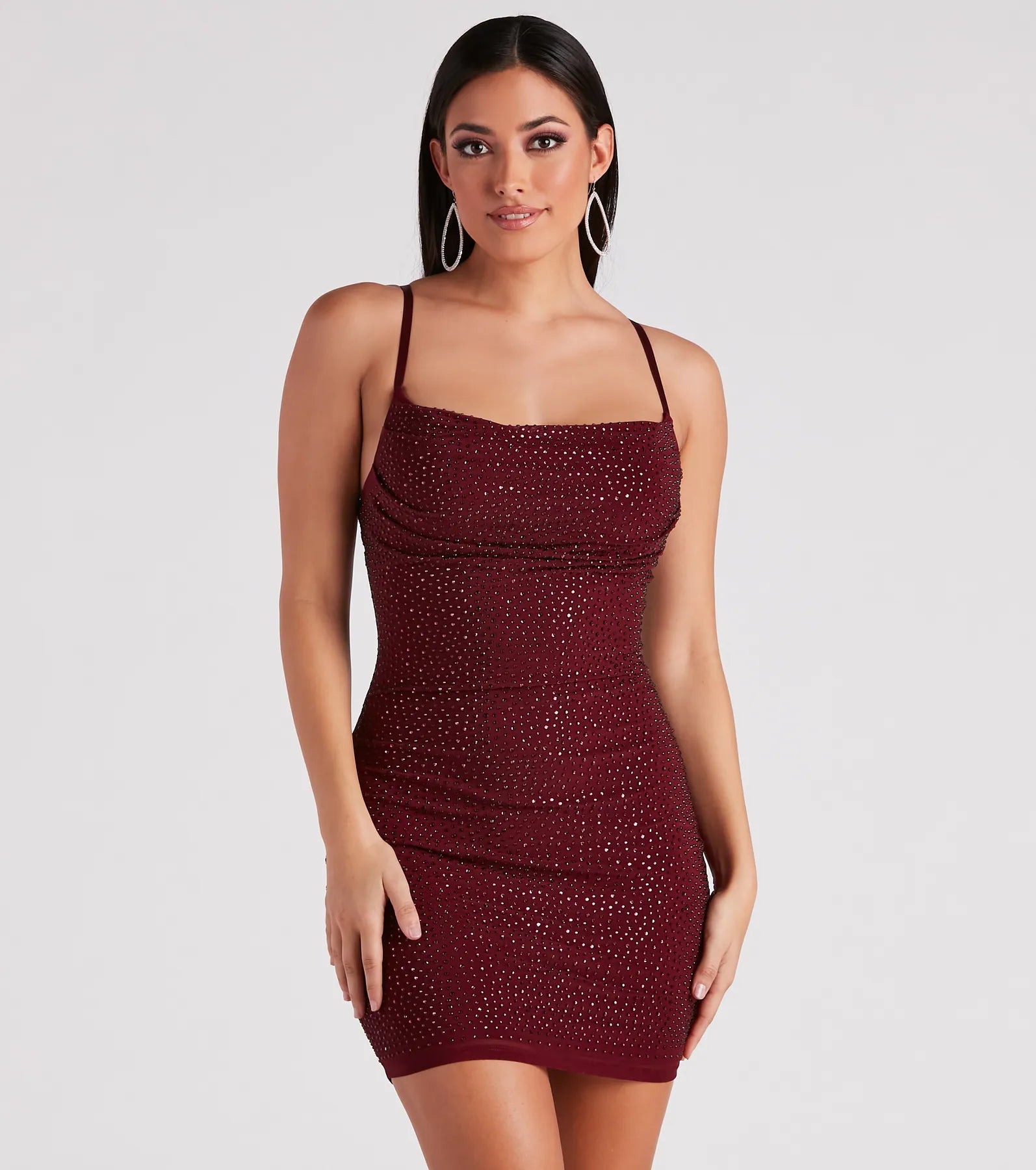 Kadence Formal Heatstone Cowl Neck Bodycon - Image 9