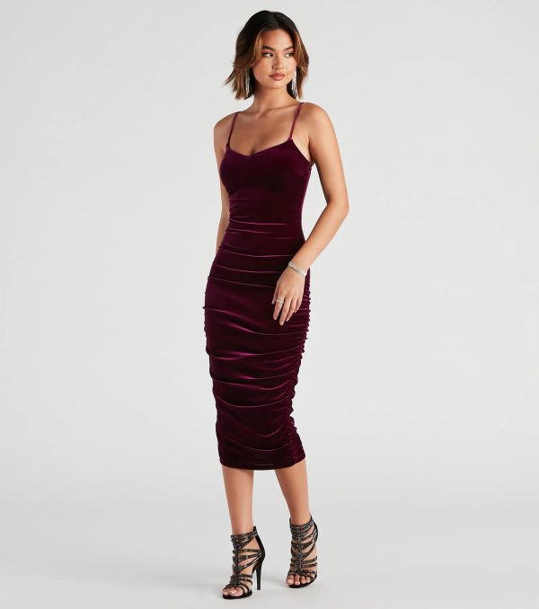 Rhonda Formal Velvet Midi Dress - Image 3