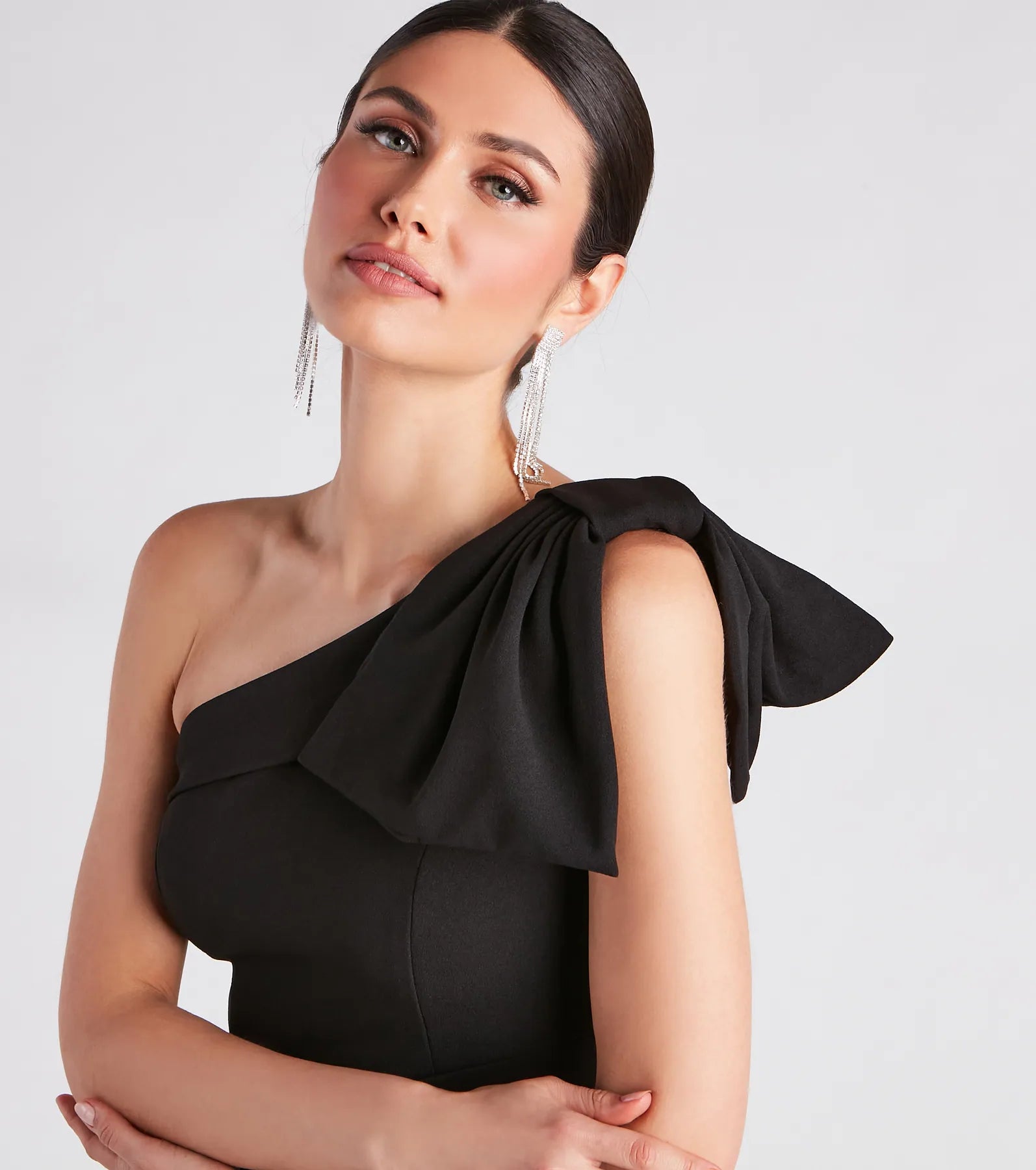 Diane Crepe Bow Strap Short Dress - Image 4