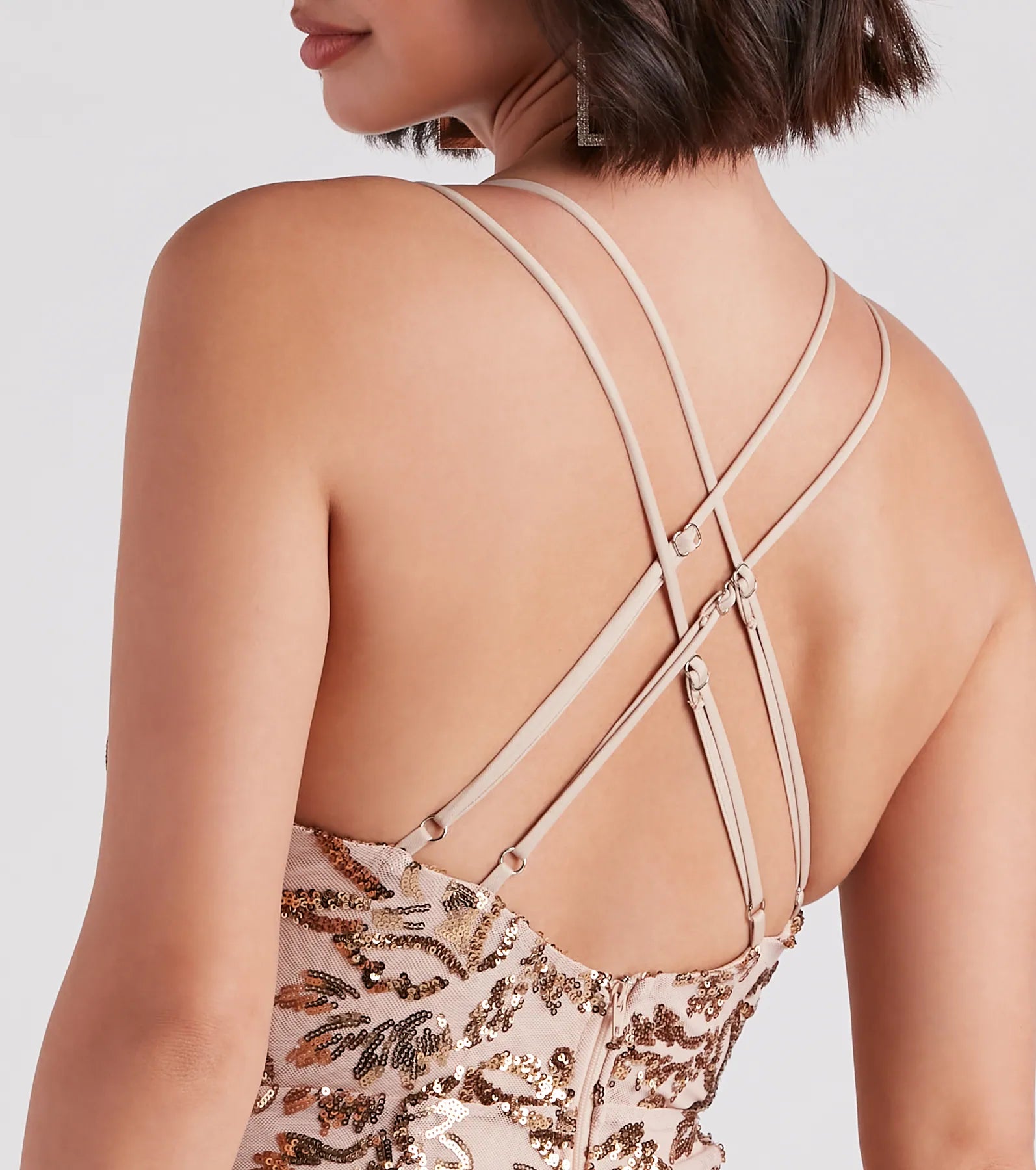 Adora Formal Sequin Midi Dress - Image 4
