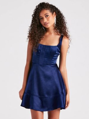 Genesis Satin Corset A-Line Party Dress