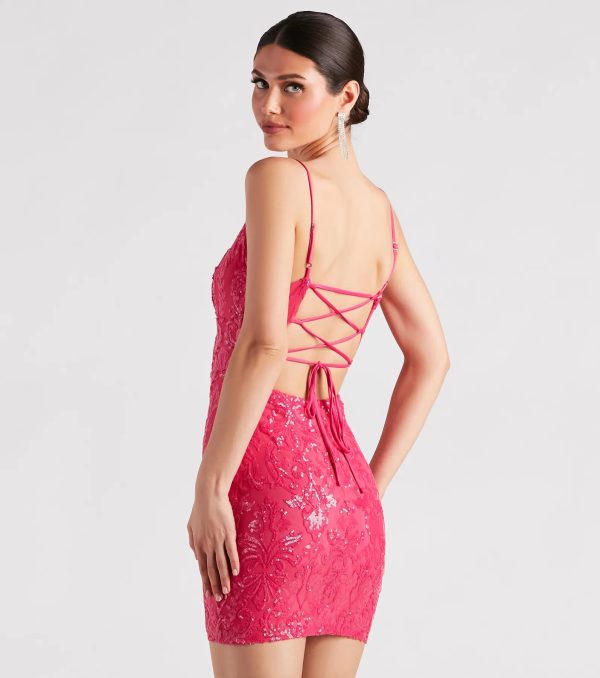 Leila Sequin Bodycon Mini Dress - Image 15