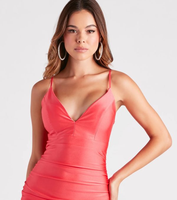 Camila Formal Ruched Open Back Mini Dress - Image 16