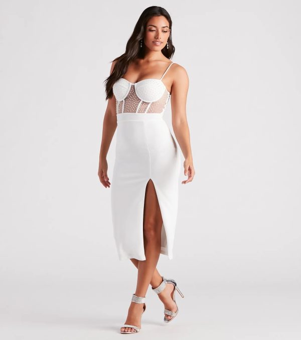 Destiny Formal Bustier Midi Dress - Image 3