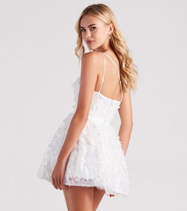 Skylar Butterfly Sequin One-Shoulder Party Dress - Image 2