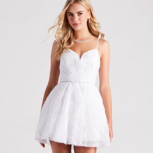 Janelly Floral Mesh Rhinestone Party Dress