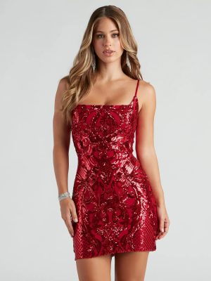 Ashley Sequin Mesh Short Dress