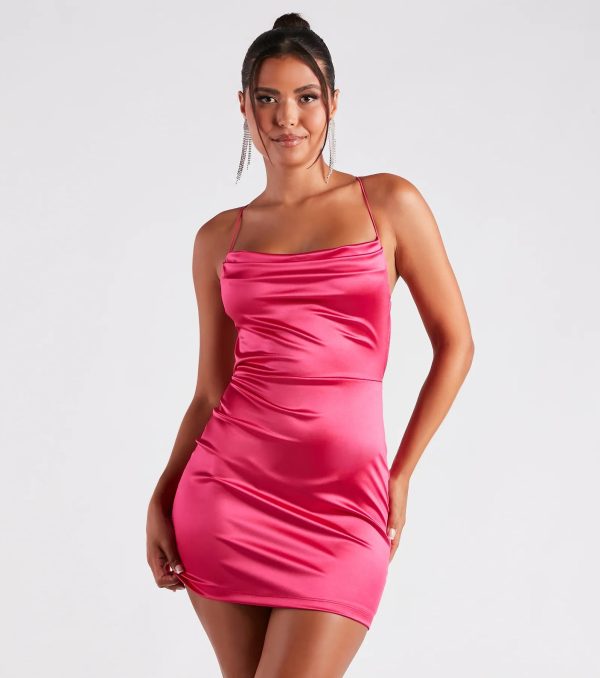 Leanna Satin Strappy Mini Dress - Image 15