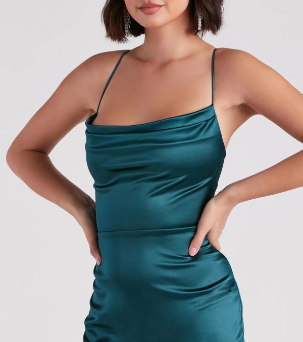 Leanna Satin Strappy Mini Dress - Image 4