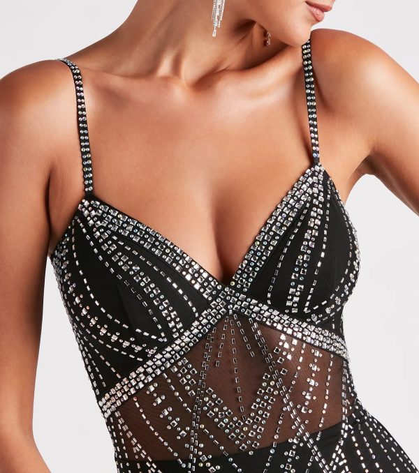 Nessa Rhinestone Mesh Party Dress - Image 4