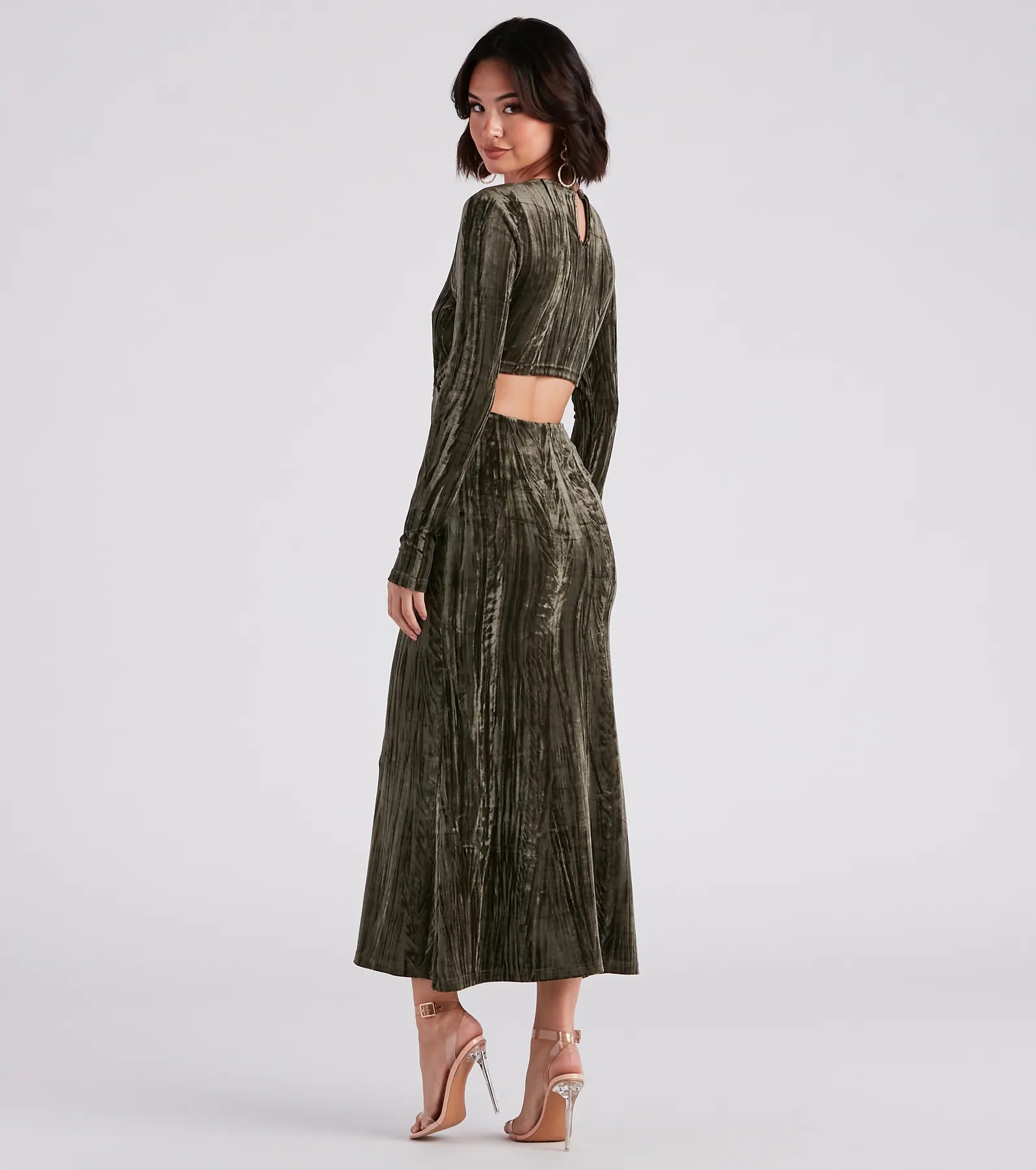 Kori Formal Velvet Cutout Midi Dress - Image 2