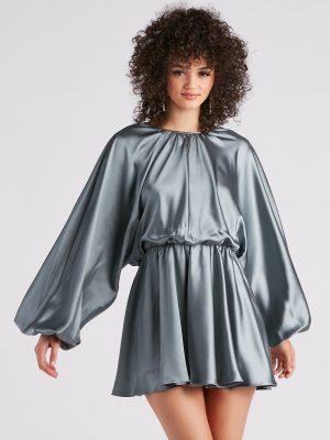 Nancy Formal Satin Short Dress