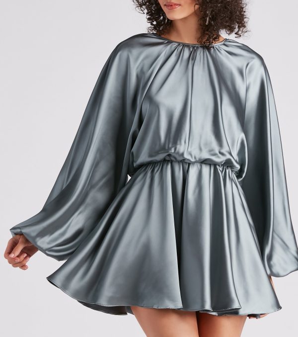 Nancy Formal Satin Short Dress - Image 4
