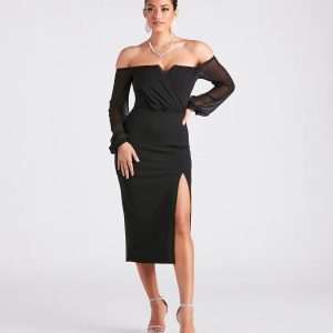 Jolene Formal Chiffon Off-The-Shoulder Dress
