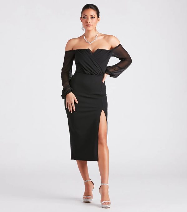 Jolene Formal Chiffon Off-The-Shoulder Dress