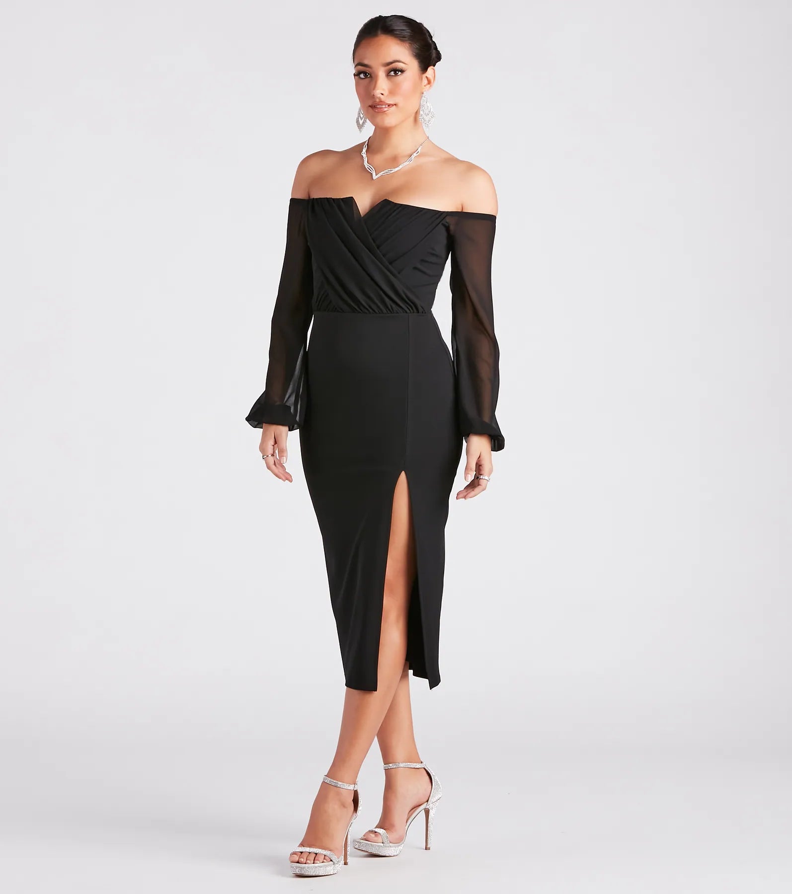 Jolene Formal Chiffon Off-The-Shoulder Dress - Image 3