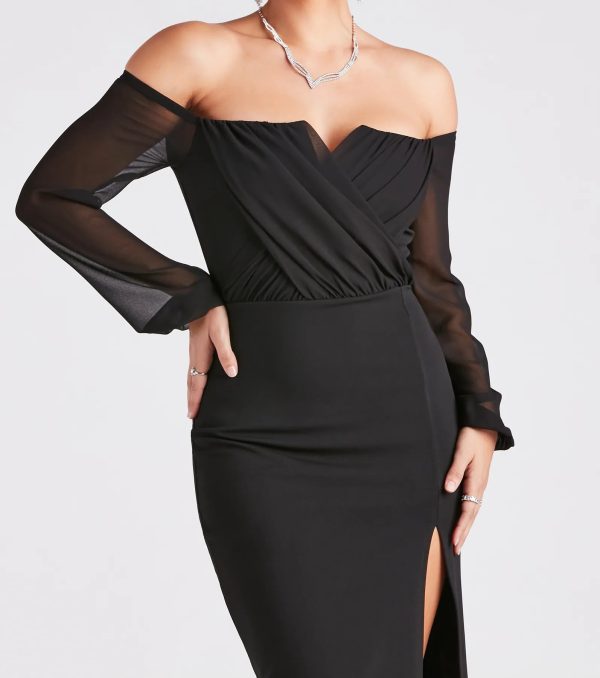Jolene Formal Chiffon Off-The-Shoulder Dress - Image 4