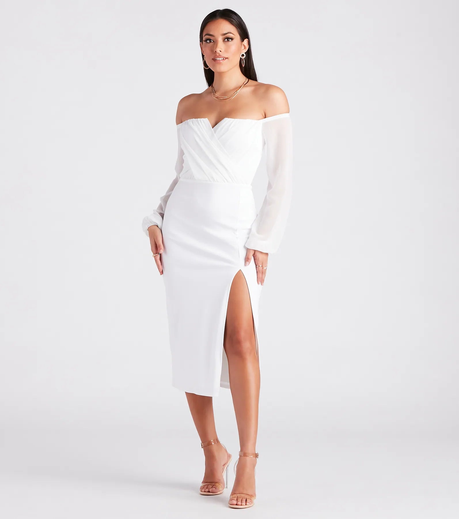 Jolene Formal Chiffon Off-The-Shoulder Dress - Image 5