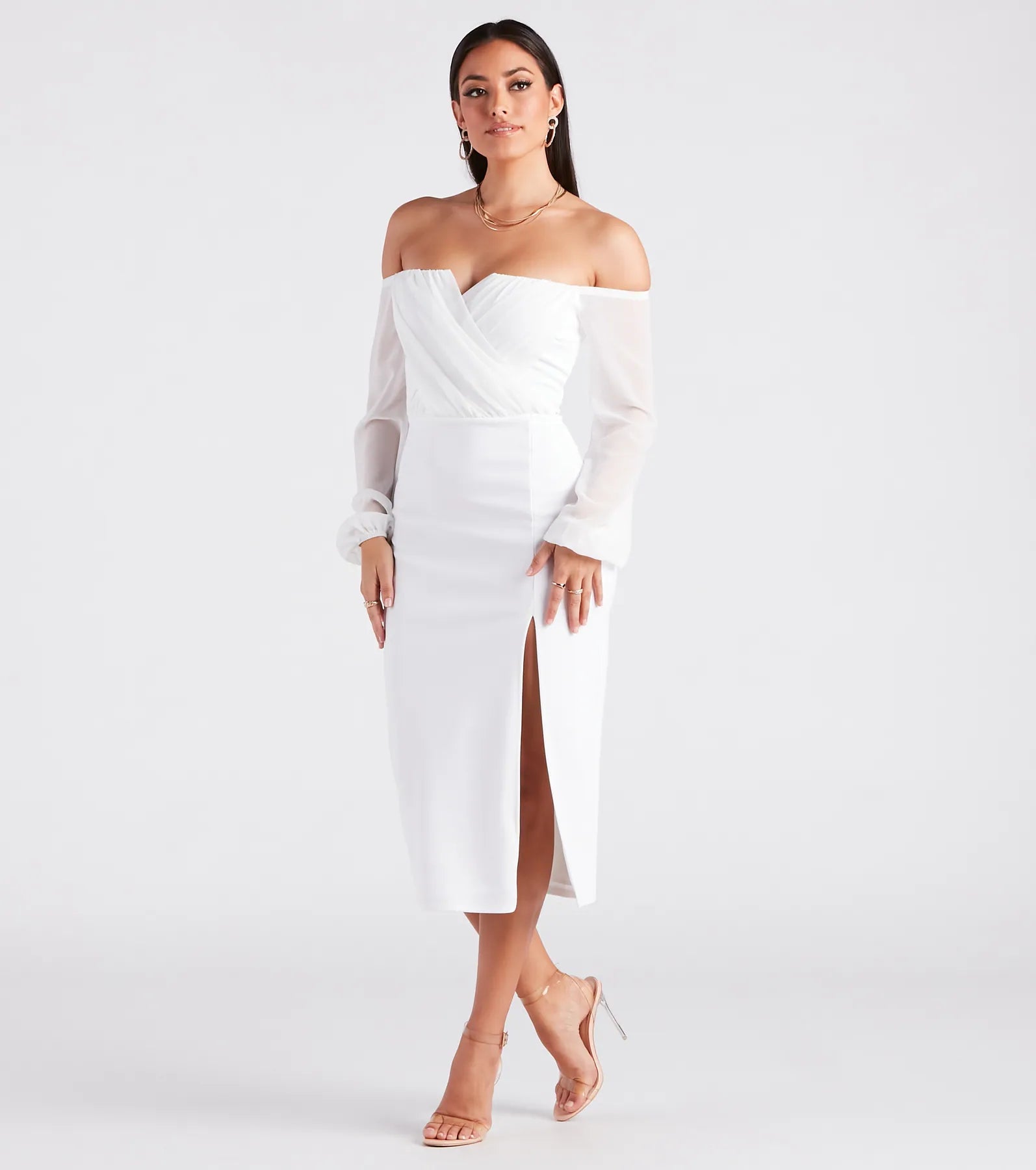 Jolene Formal Chiffon Off-The-Shoulder Dress - Image 7