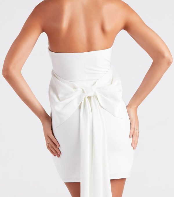 Tanya Twill Strapless Bow Party Dress - Image 3
