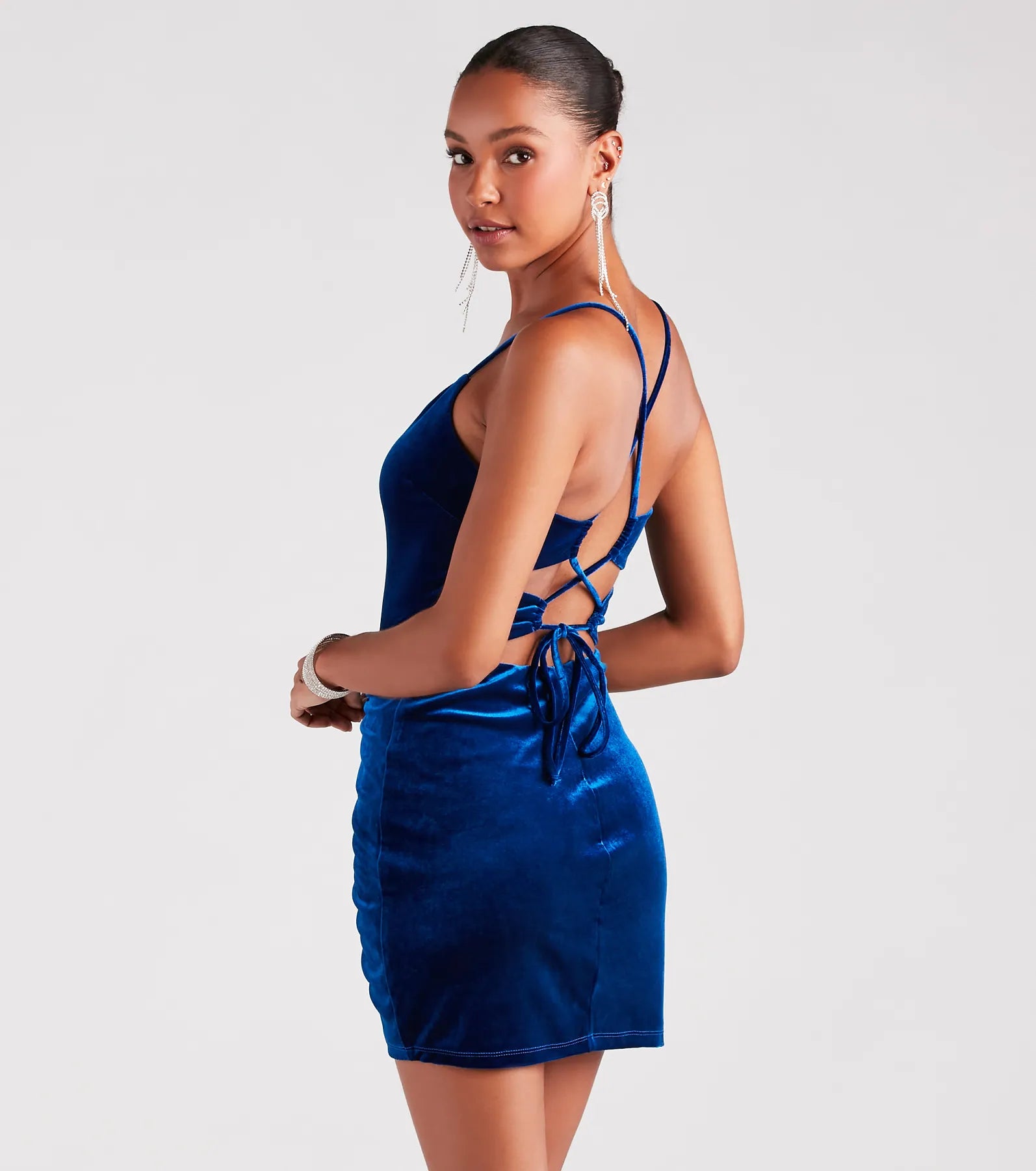 Kinley Velvet Lace-Up Party Dress - Image 2