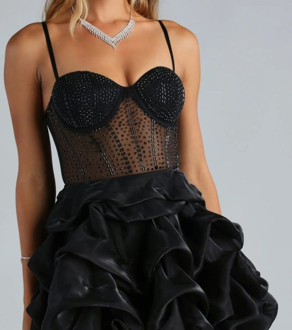 Ryann Rhinestone Corset Bubble Hem Party Dress - Image 4