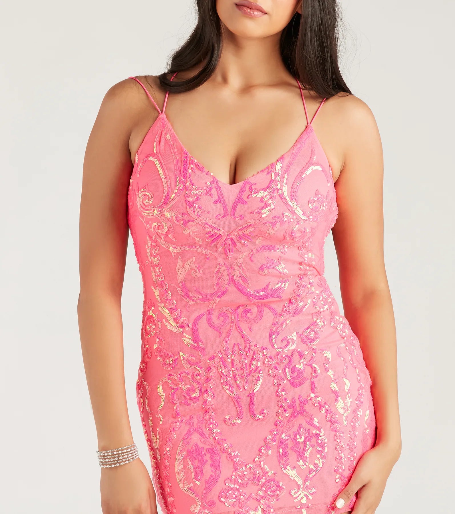 Phoenix Sequin Strappy Back Party Dress - Image 8