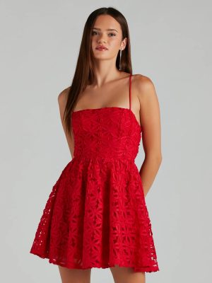 Kiana Flower Lace-Up A-Line Party Dress