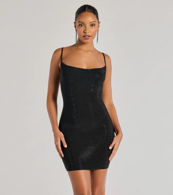 Paige Rhinestone Formal Bodycon Mini Dress - Image 5