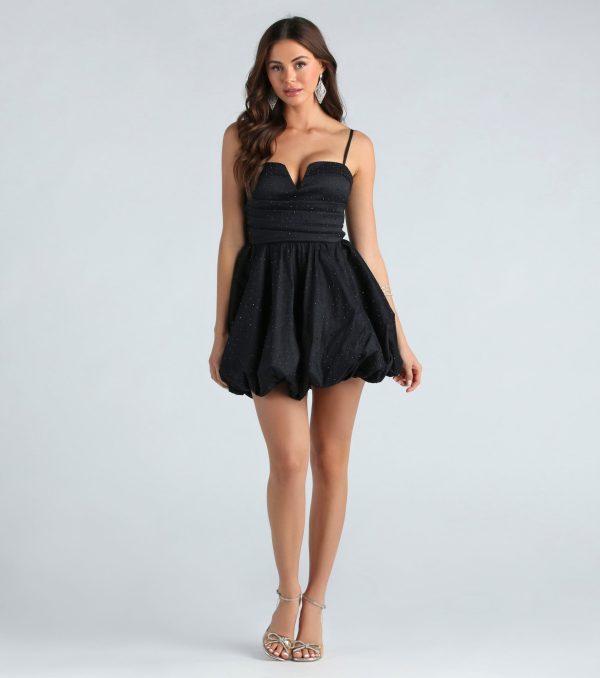 Ivanka Taffeta Rhinestone Bubble Hem Dress - Image 3