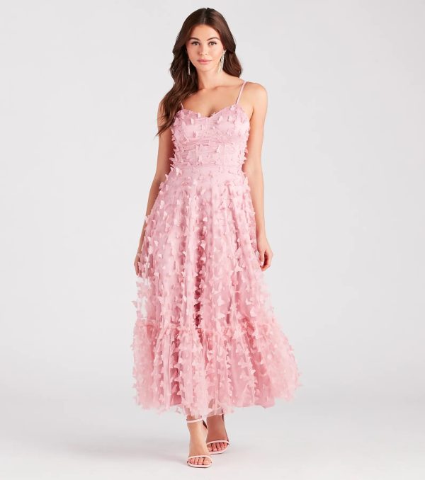 Molly Formal Butterfly Applique A-Line Dress - Image 2