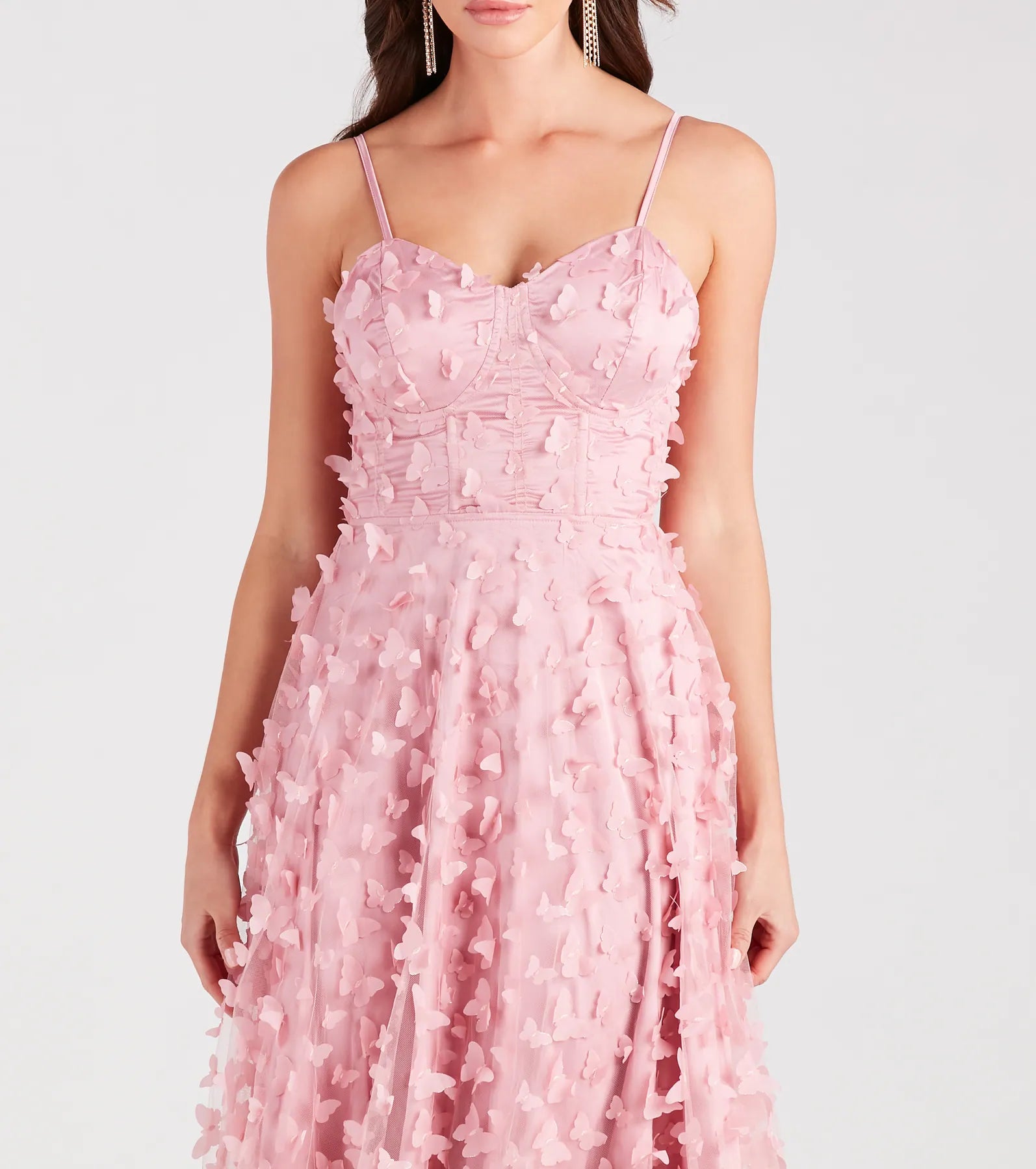 Molly Formal Butterfly Applique A-Line Dress - Image 3