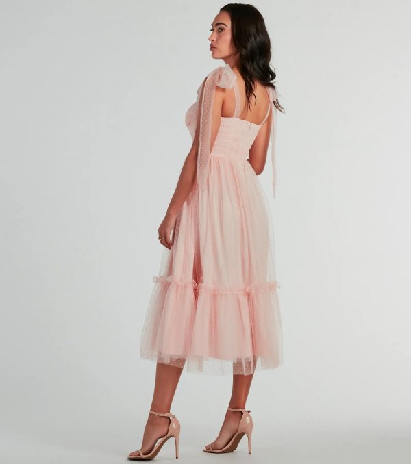 Arielle Bow Strap A-Line Midi Formal Dress - Image 2