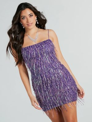 Khloe Sequin Fringe Party Dress