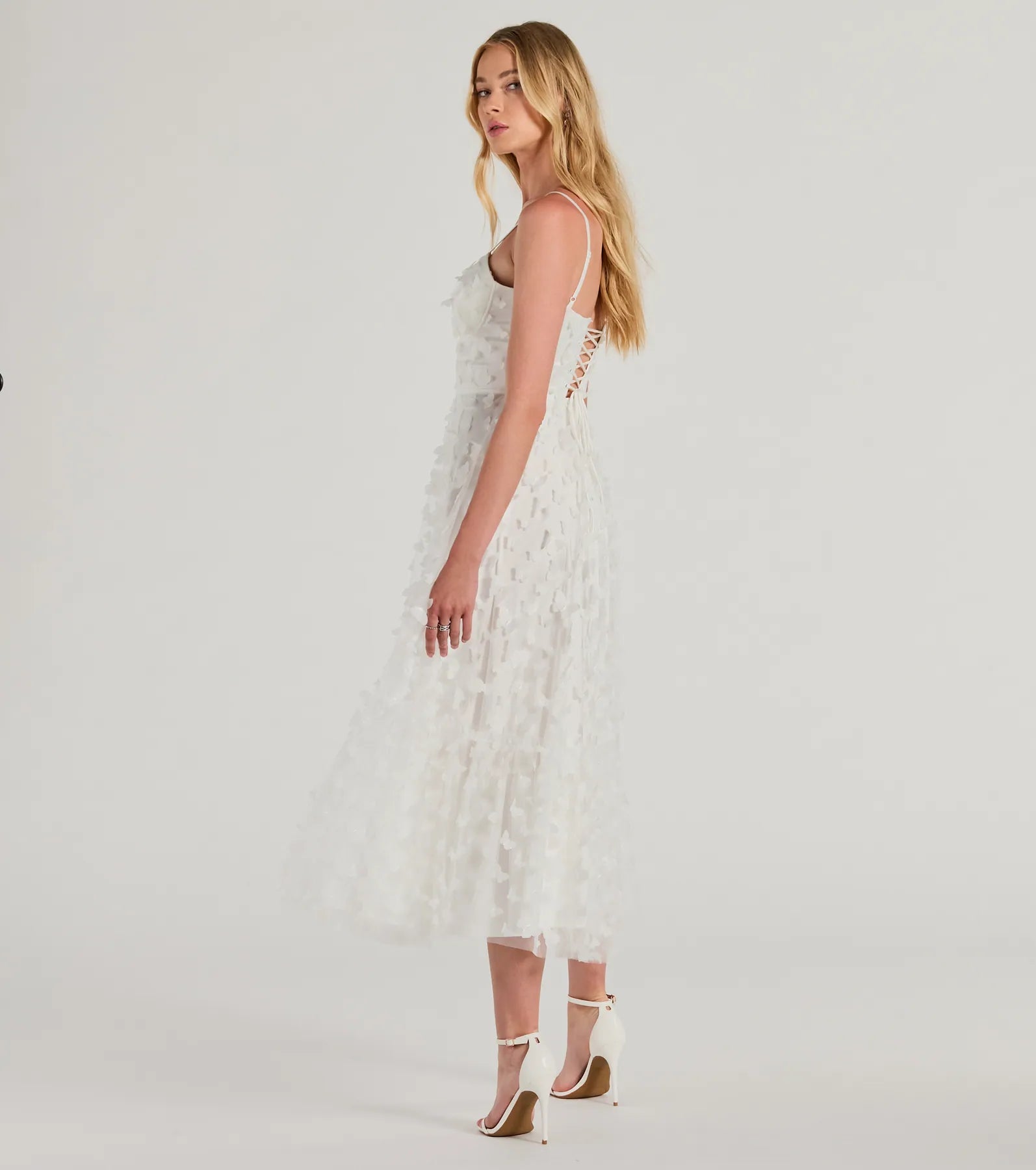 Molly Formal Butterfly Applique A-Line Dress - Image 4