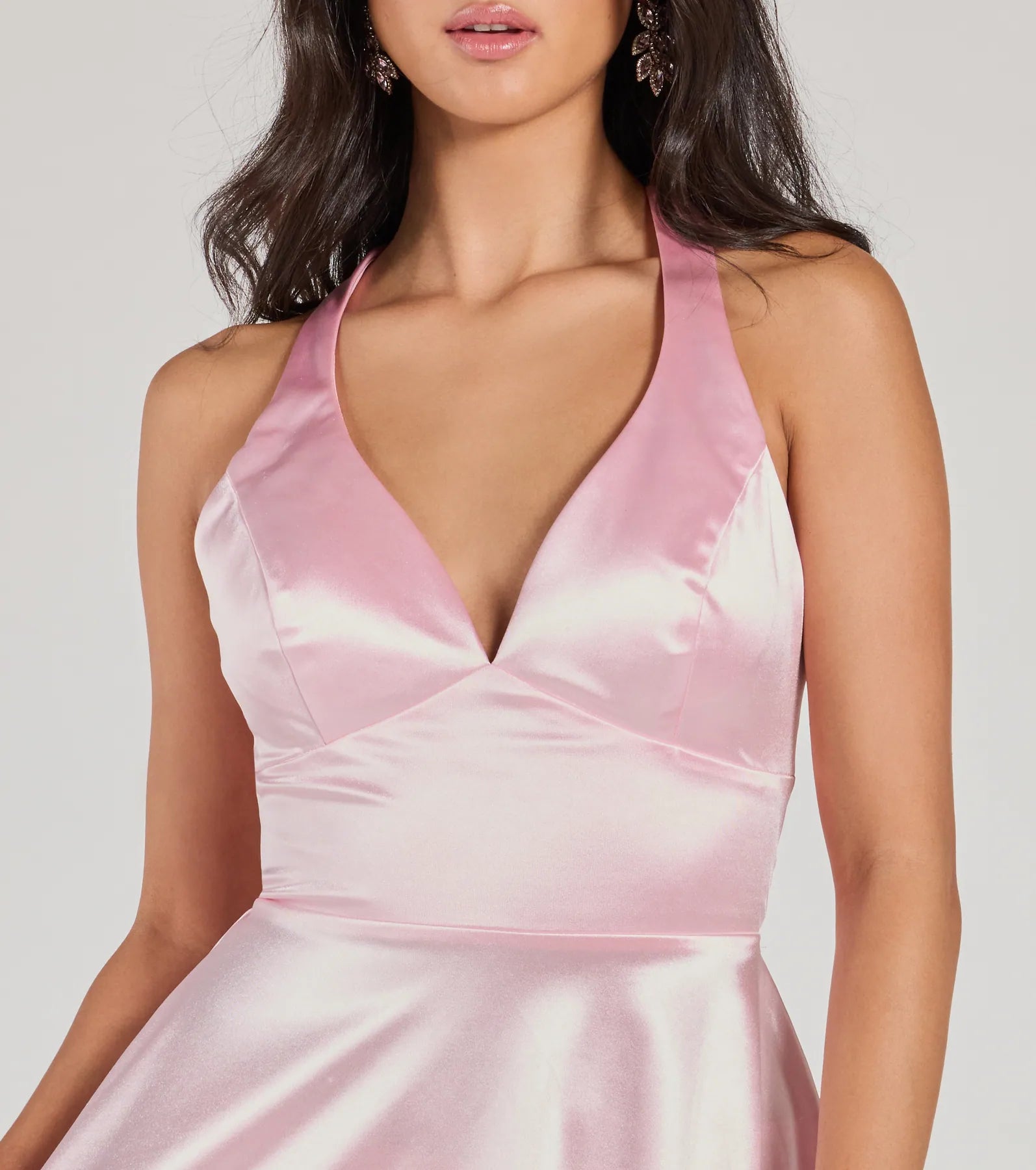 Taylor Lace-Up Skater Satin Party Dress - Image 8