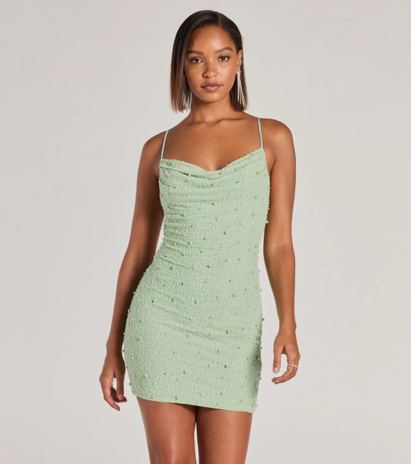 Keira Faux Pearl Strappy Open-Back Mini Dress - Image 18