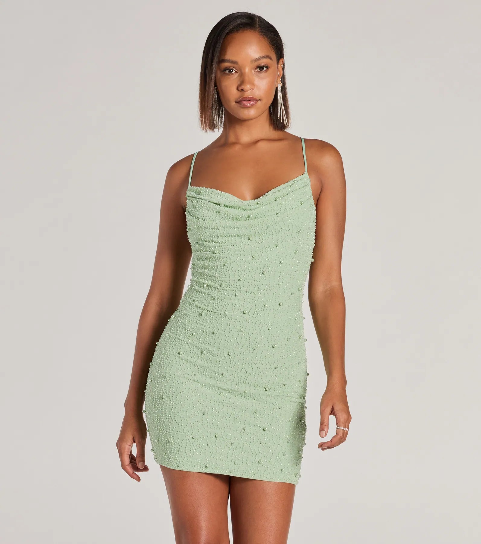 Keira Faux Pearl Strappy Open-Back Mini Dress - Image 18