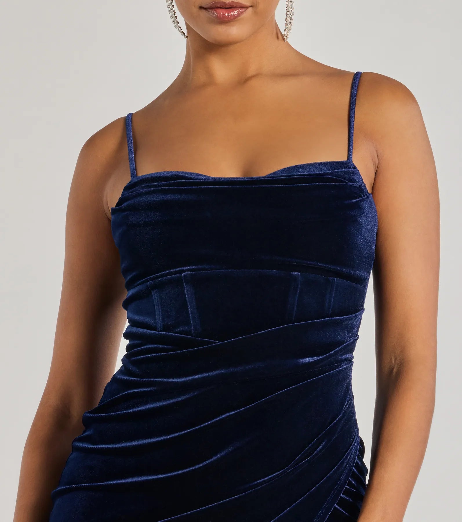Alice Corset Velvet Midi Formal Dress - Image 4