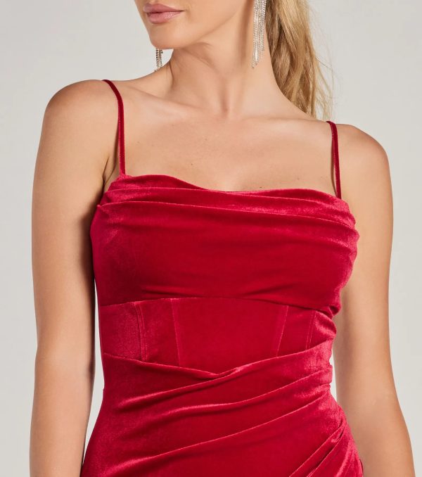 Alice Corset Velvet Midi Formal Dress - Image 11