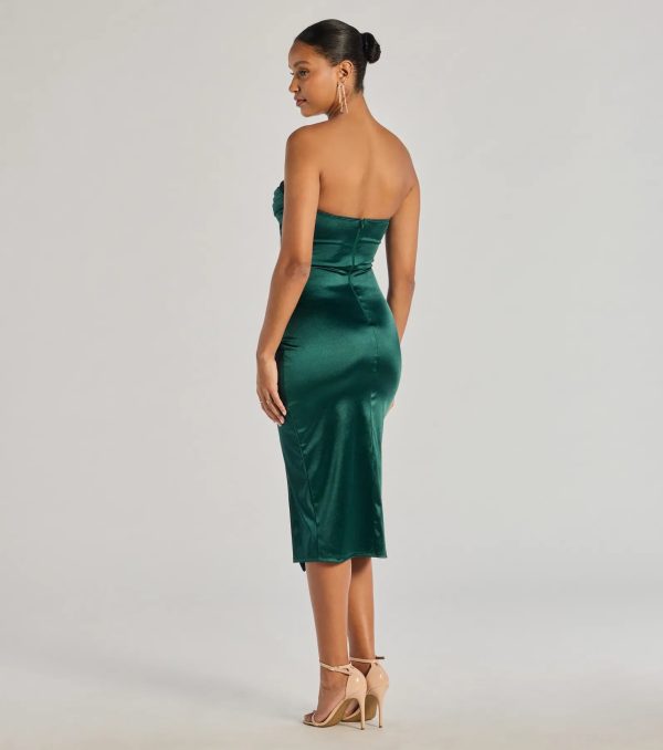 Kaleen Sleeveless Satin Wrap Midi Dress - Image 2