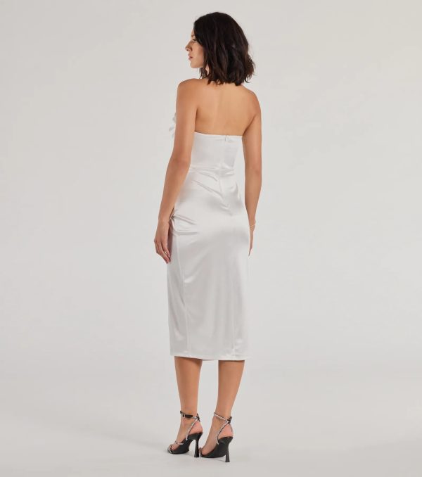 Kaleen Sleeveless Satin Wrap Midi Dress - Image 6