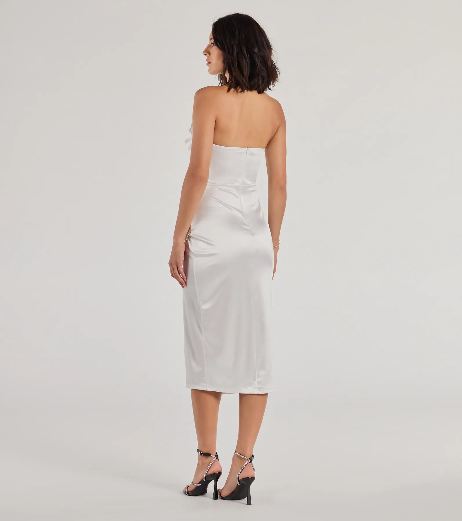 Kaleen Sleeveless Satin Wrap Midi Dress - Image 6