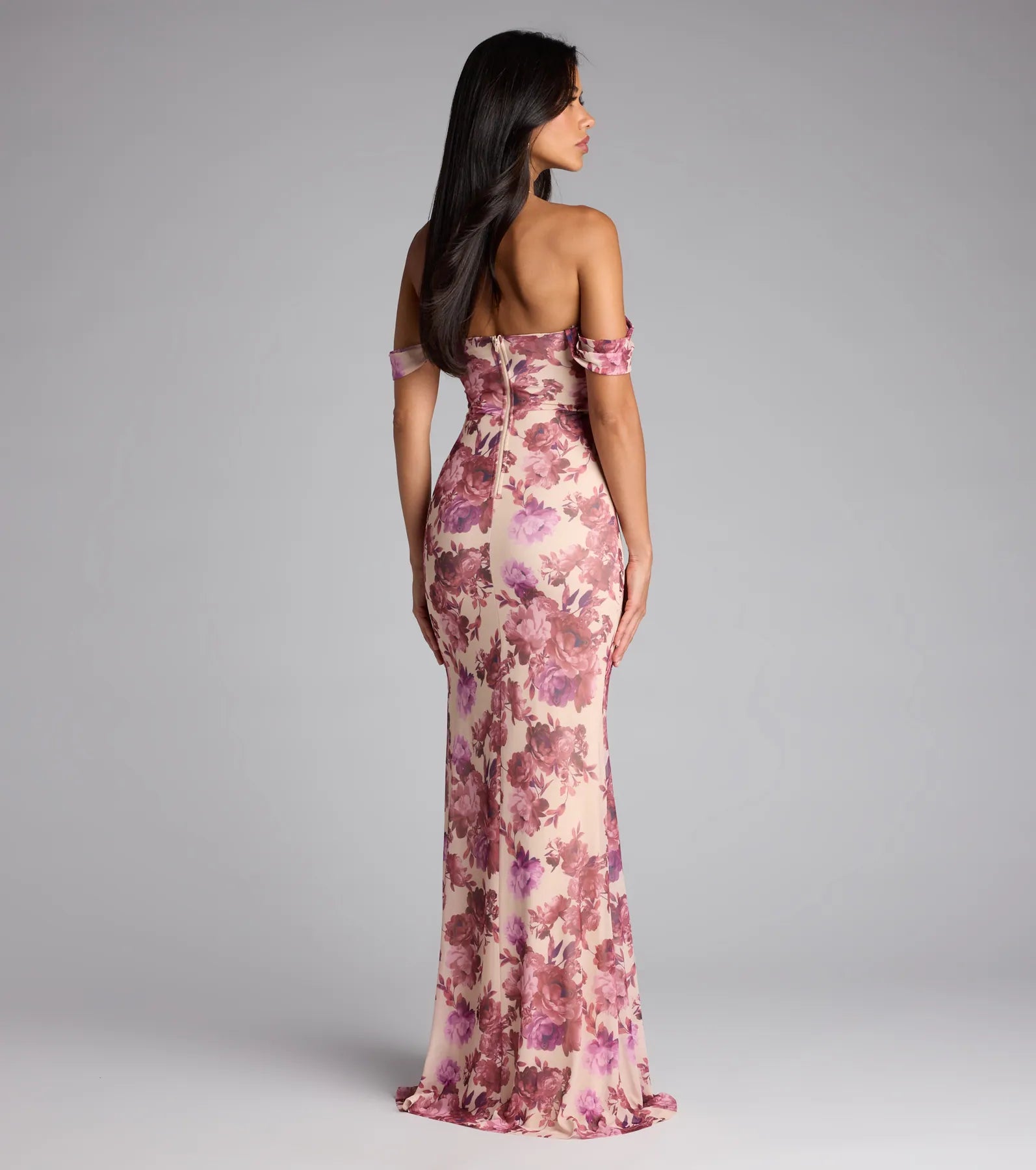 Tess Floral Off-The-Shoulder Formal Dress - Image 2